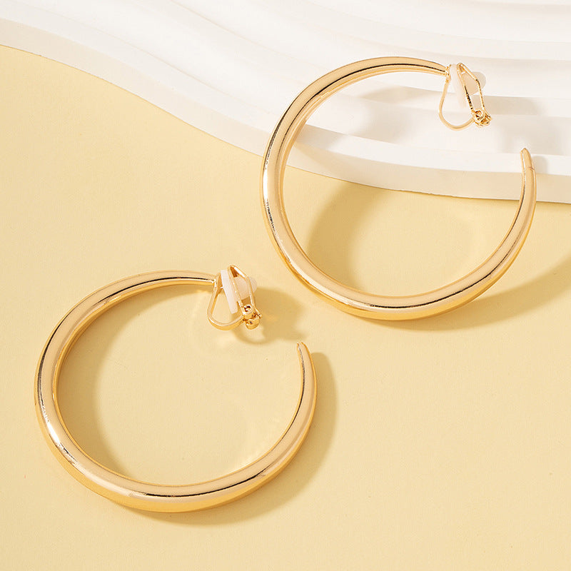 Wholesale Minimalist Gold Hoop Ear Clips,  Alloy Fashion Accessory,  Boutique Resale Gift