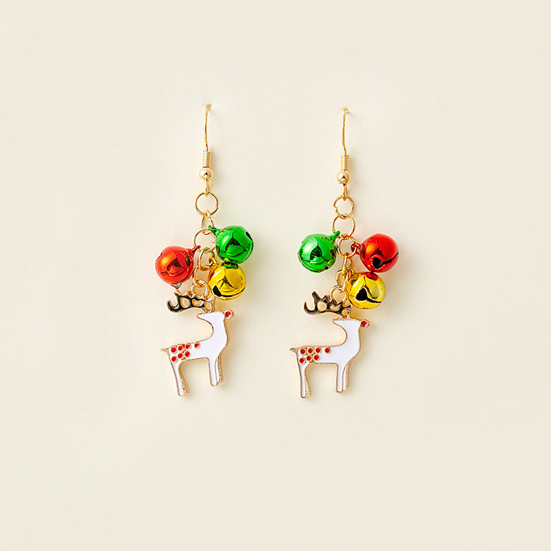 Wholesale Christmas Cartoon Glaze Color Matching Bell Earrings ACC-ES-MDD071