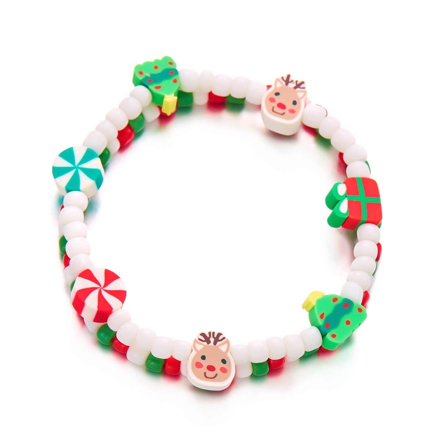 Wholesale Christmas Rice Bead Soft Clay Christmas Tree Snowflake Bracelet ACC-BT-FanYou005