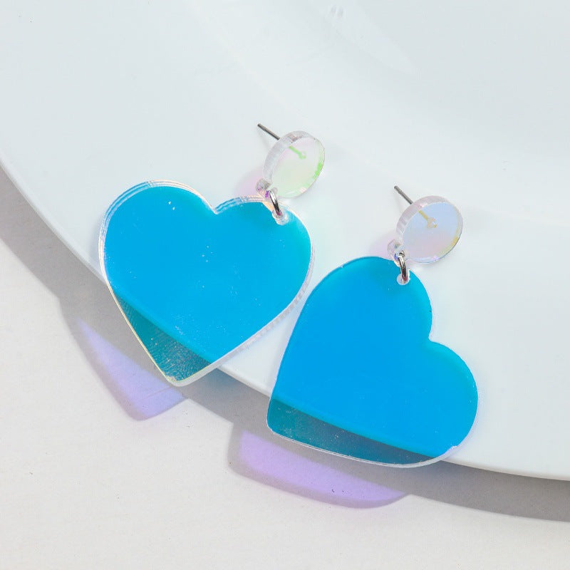 Wholesale  Heart-shaped Valentine's Day Love Heart Gold and Silver Color Earrings