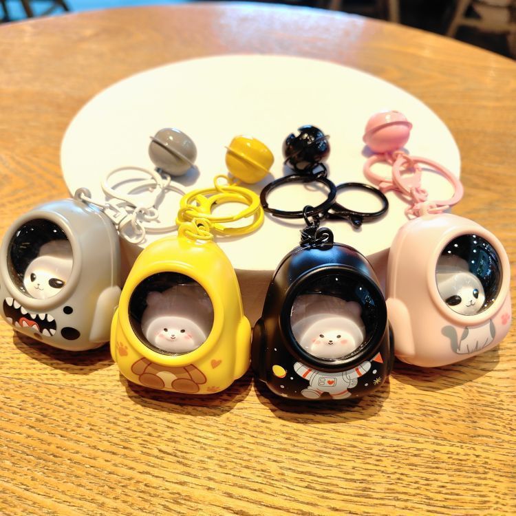 Wholesale cute glowing starry night light keychain