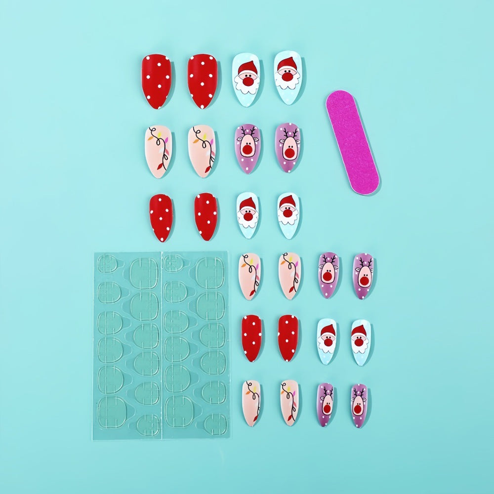 Wholesale 24 Pieces/ box Christmas Short Water Drop  Nails