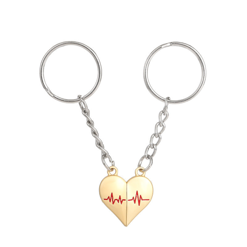 Wholesale Creative Love ECG Magnetic Keychains ACC-KC-JinZhu017