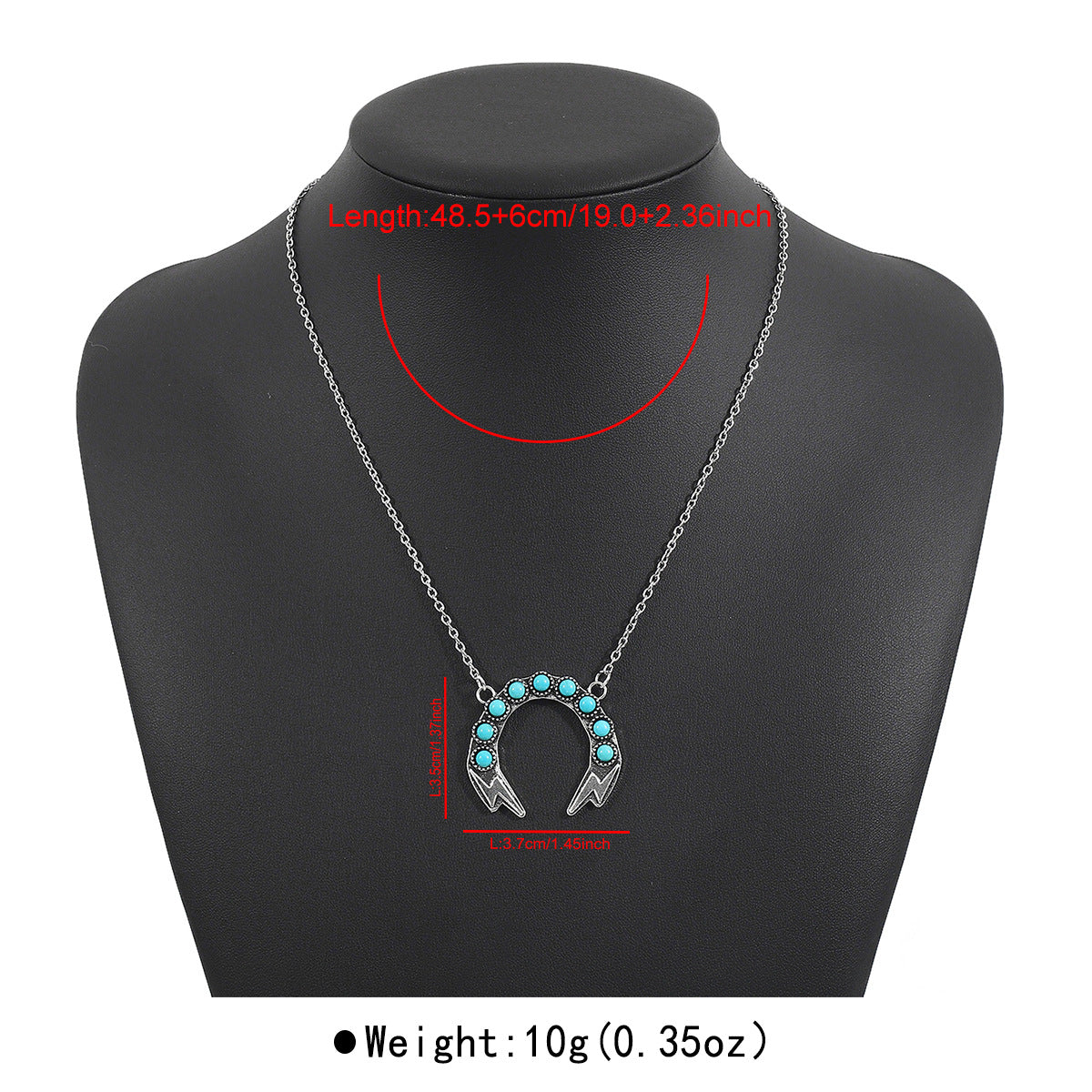 Wholesale  Retro Geometric Alloy Necklace Bohemian Ethnic Turquoise Necklace