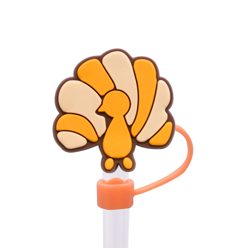 Wholesale Random 100pcs Bread Series Straw Cover 10MM Straw Tube Cap