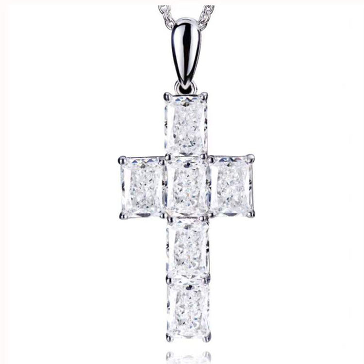 Wholesale s925 Sterling Silver Cross Pendant  Light Luxury Clavicle Chain Necklaces
