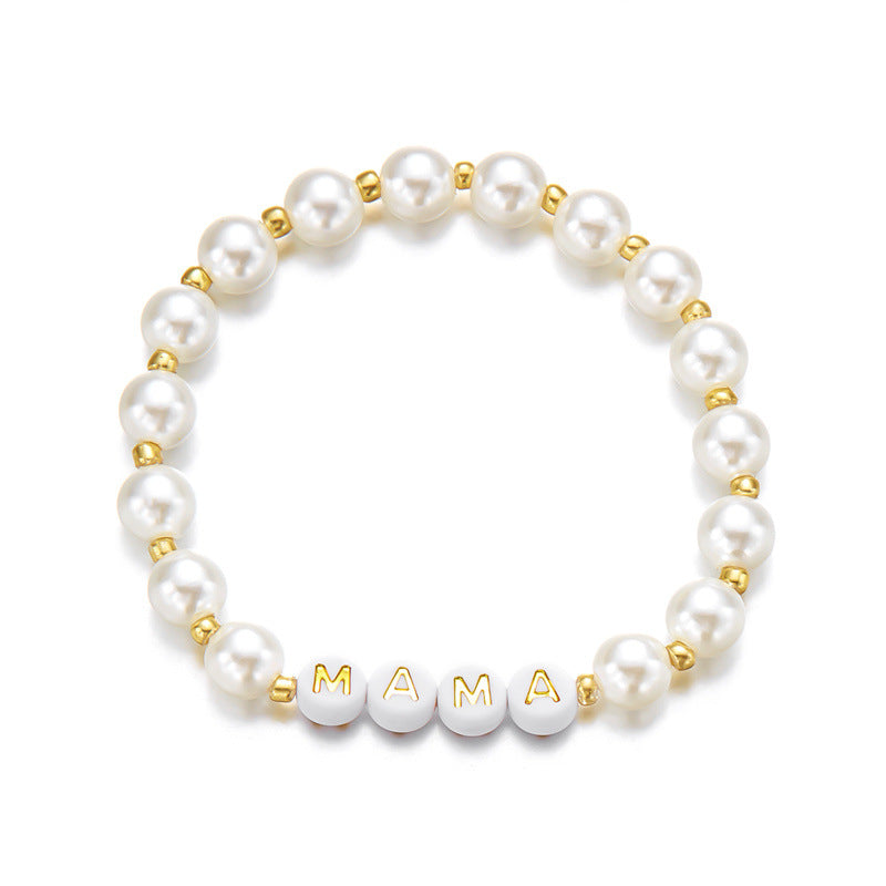 Wholesale  Beaded  Bracelet MAMA Letters Beaded Mother's Day Bracelet