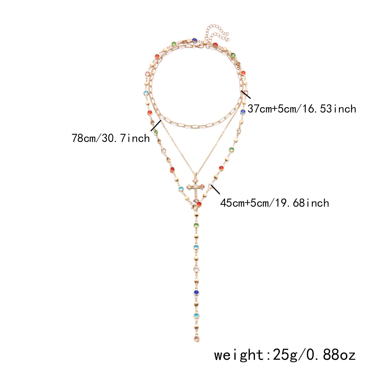 Wholesale multi-layered cross necklace