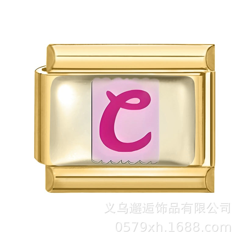 Wholesale 9mm Italian Charm Starter Bracelets DIY Letter Series Stainless Steel Composable Bracelet