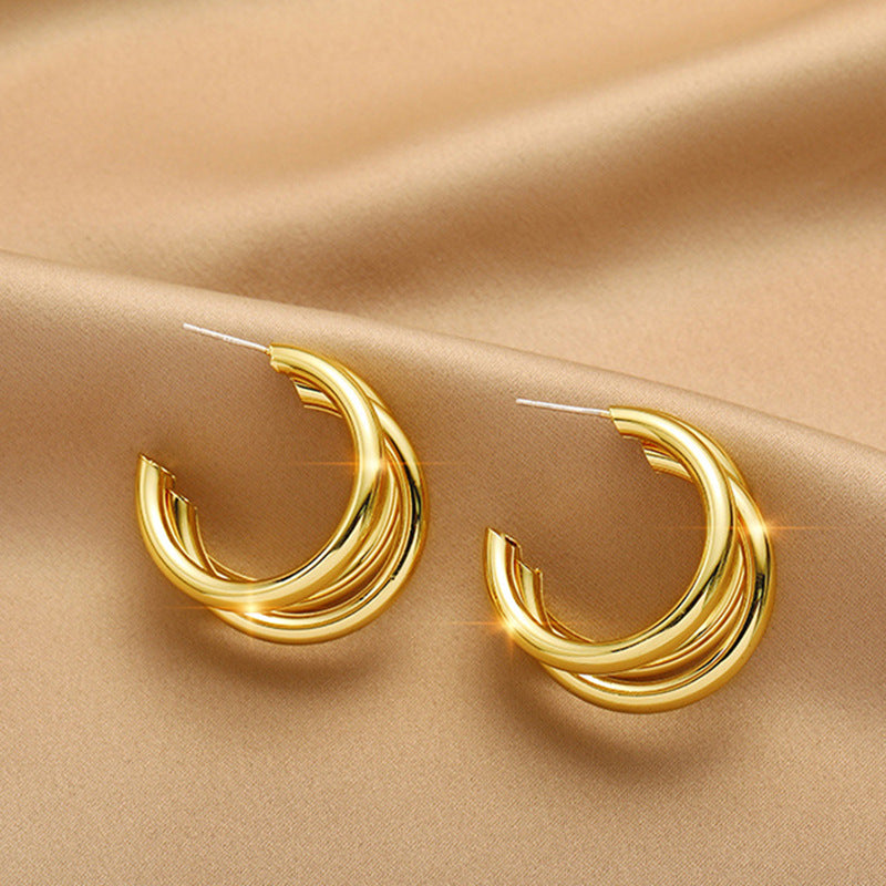 Wholesale 925 Silver Needle Exaggerated Irregular Metal Earrings Statemente Earrings ACC-ES-Hanxi007