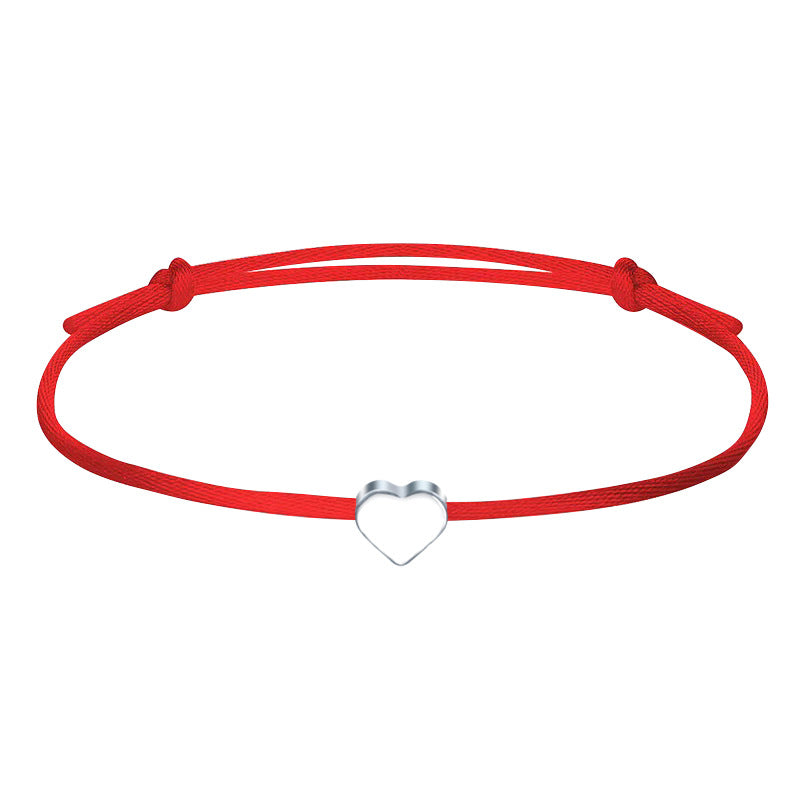 Wholesale Black And Gold Heart Bracelet Set Minimalist Pull Cord Rope Bracelets Everyday Wear Fashion Jewelry Accessory