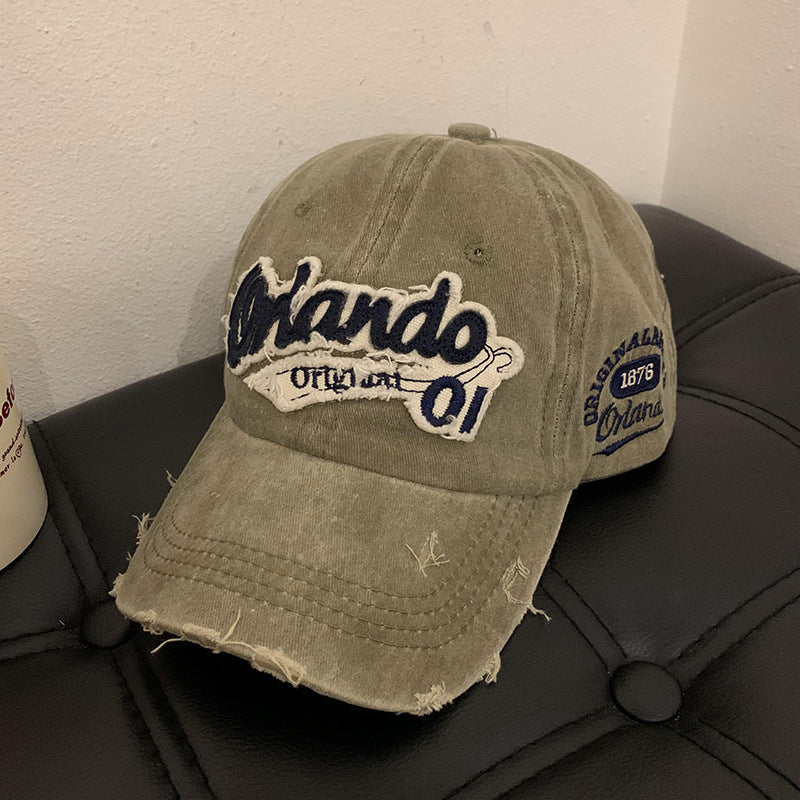 Wholesale Vintage washed denim distressed baseball cap