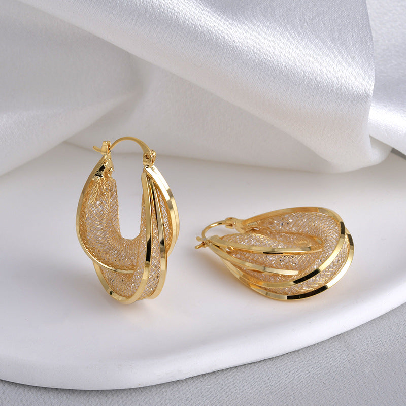 Wholesale  Light Luxury High-end Super Flash Crystal Ear Buckle Earrings