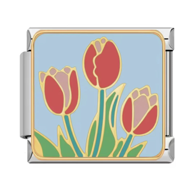 Wholesale  Italian Charm Bracelet 9mm DIY Classic Cartoon Creative Stainless Steel Composable Bracelet