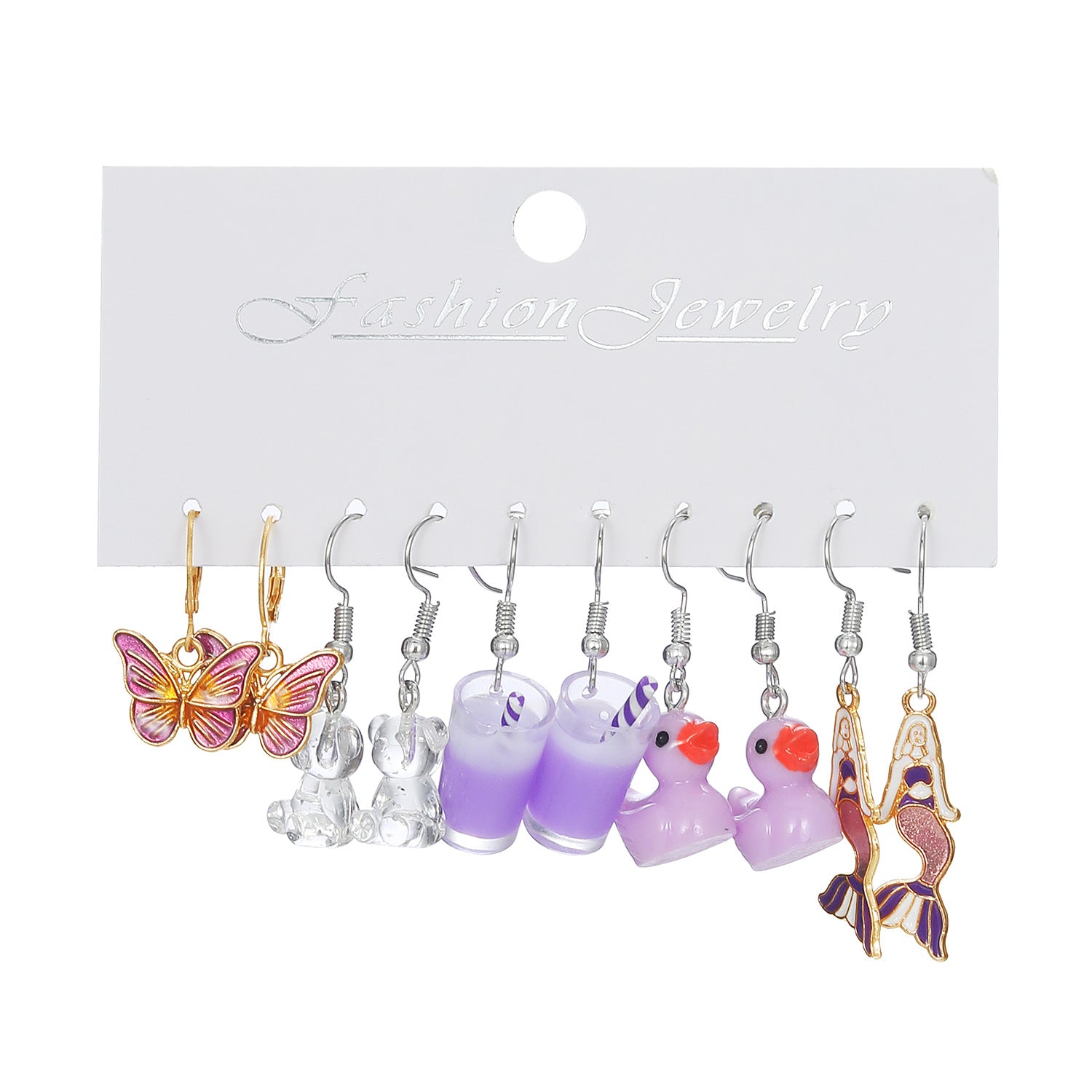 Wholesale 5pcs/set color acrylic earrings  white cloud flower earrings