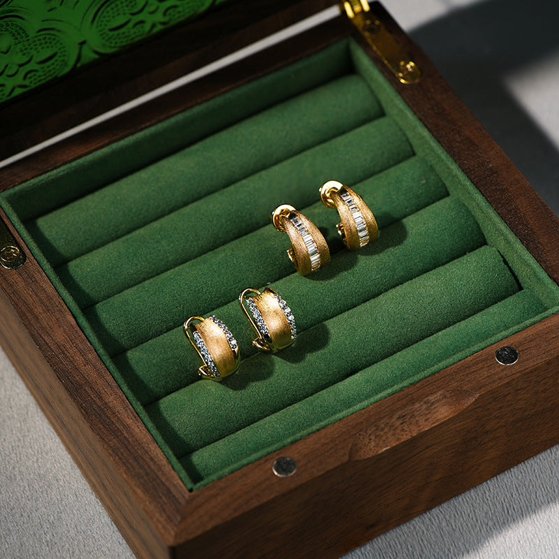 Wholesale gold and silver contrast earrings