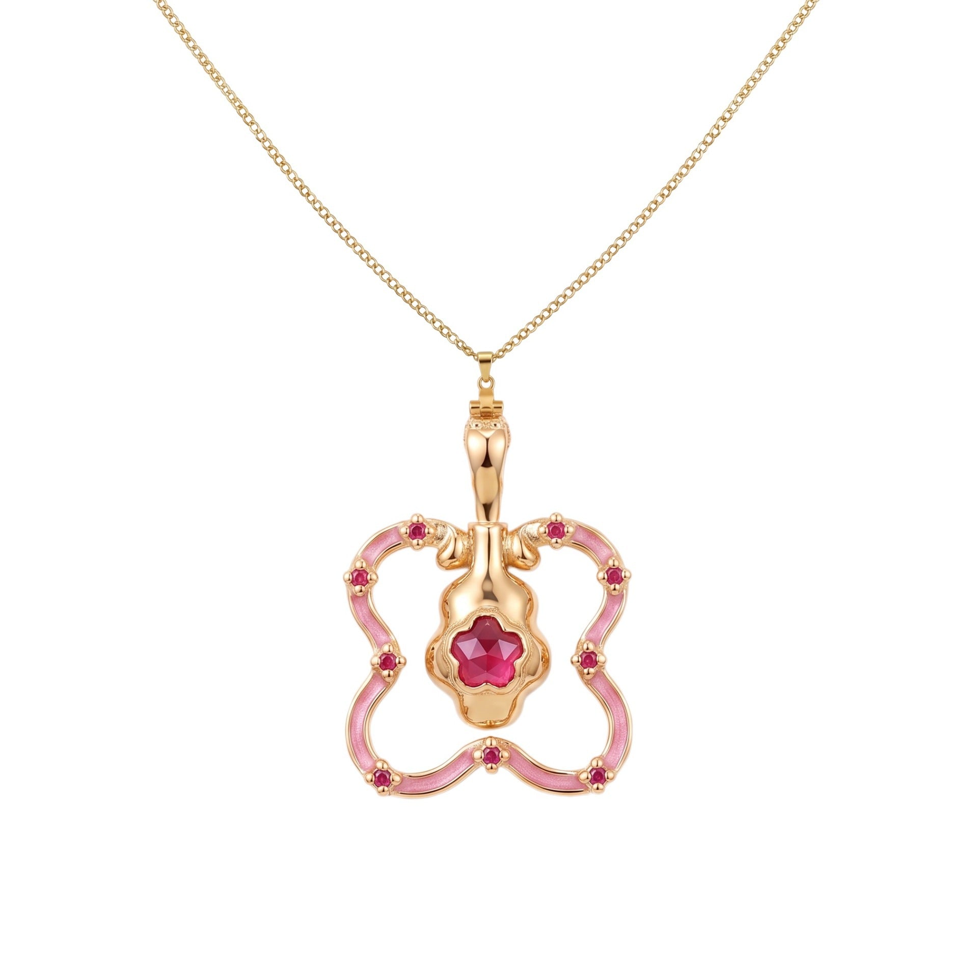 Wholesale Fashion Love Heart Quicksand Bottle Pendant Necklace Copper Zircon Jewelry Cute Butterfly Star Design Gift Boutique Resale
