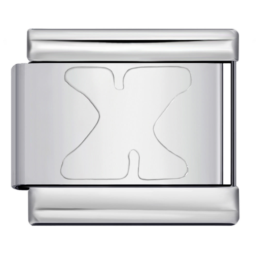 Wholesale Italian Charm Bracelet 9mm DIY Splicing Removable English Letters Stainless Steel Composable Bracelet