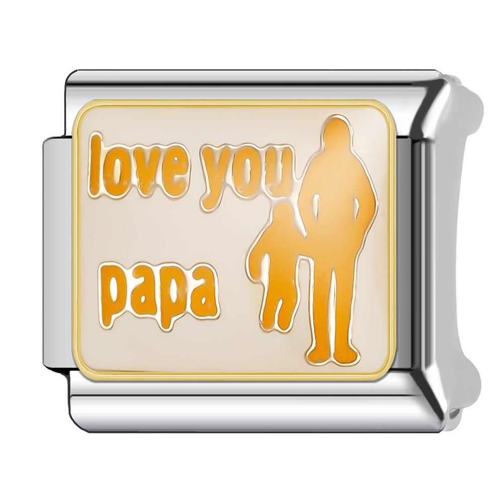 Wholesale Italian Charm Bracelet 9mm DIY English Series Creative Stainless Steel Composable Bracelet