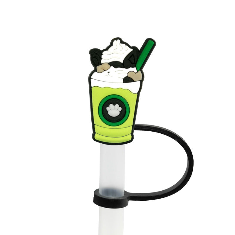 Wholesale 10PCS 7-8mm Cute Drink Straw Tube Cap Silicone Dust Cap Straw Decoration