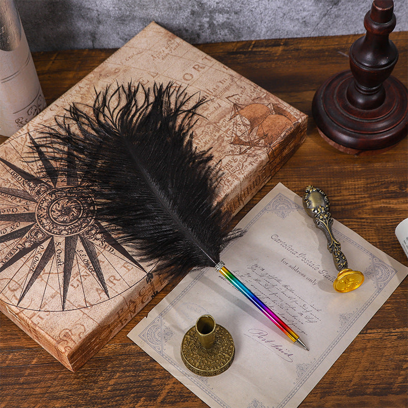 Wholesale Rainbow Color Feather Ballpoint Pen