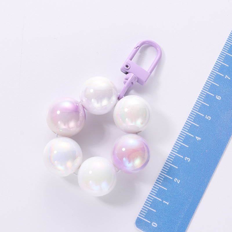Wholesale Colored Acrylic Beaded Keychain Bag Hanging Accessories ACC-KC-HuiMei013