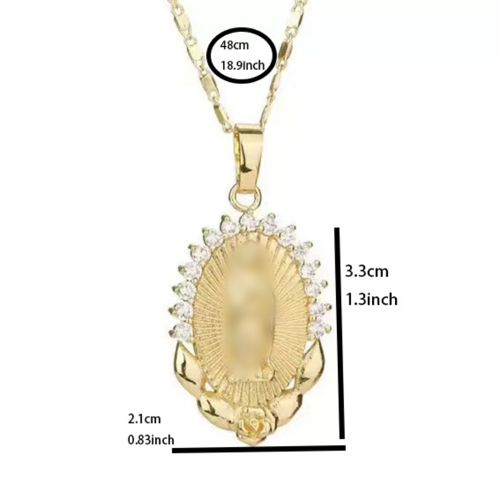 Wholesale Two-Color Electroplated Virgin Mary Pendant Necklace,  Religious Jewelry Accessory for Women