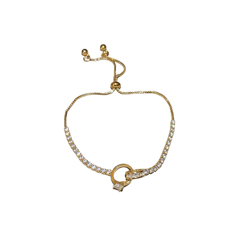 Wholesale Copper Zircon Slub Adjustable Bracelet