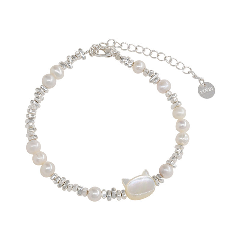 Wholesale Kitten Pearl Artificial Silver Shape Bracelet ACC-BT-KJ002