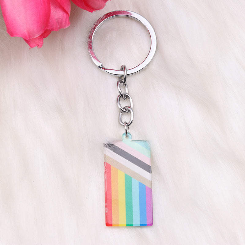 Wholesale Rainbow LGBT Pride Month Acrylic Keychain ACC-KC-DA010