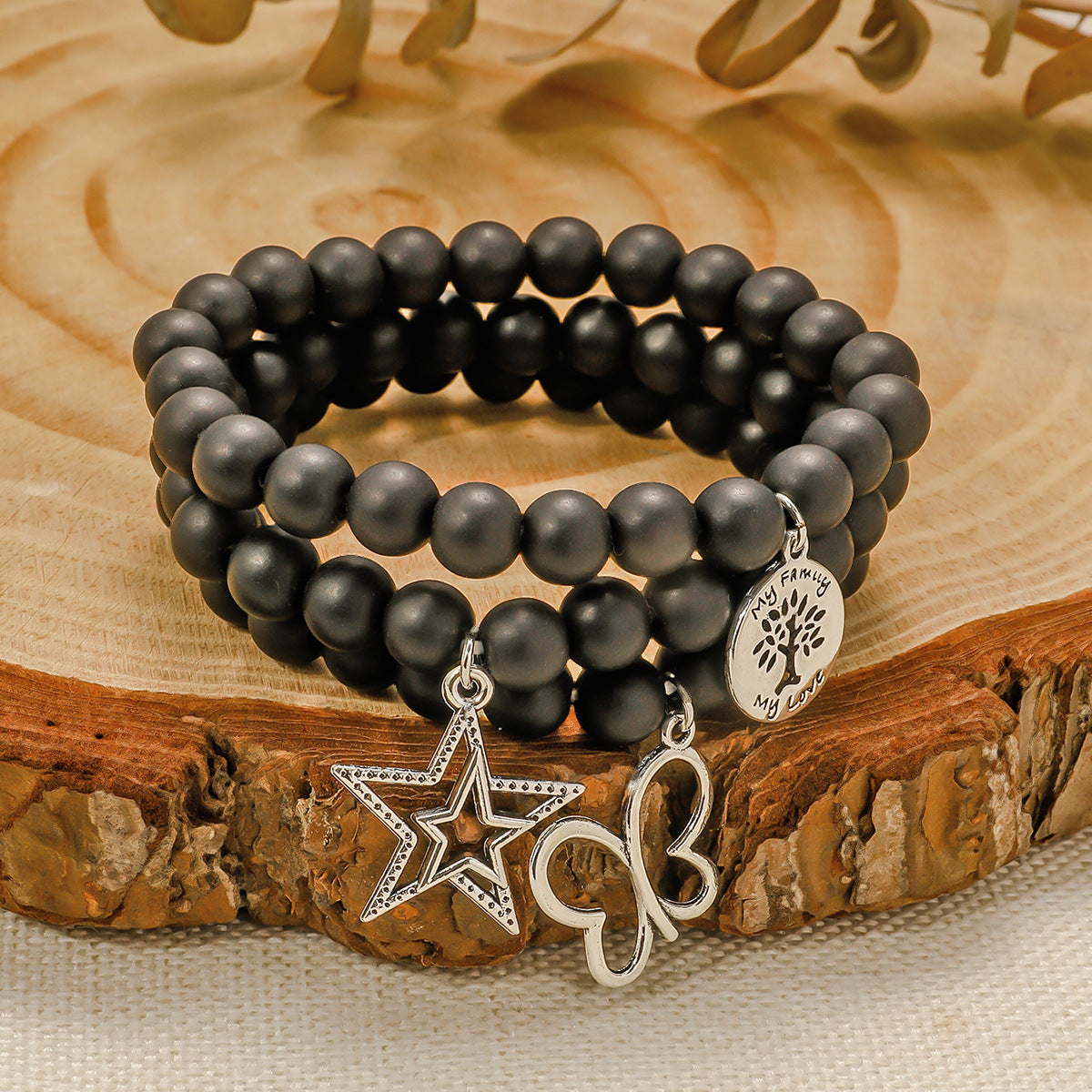 Wholesale Five-pointed Star Butterfly Multi-layered Beaded Bracelet ACC-BT-GL004