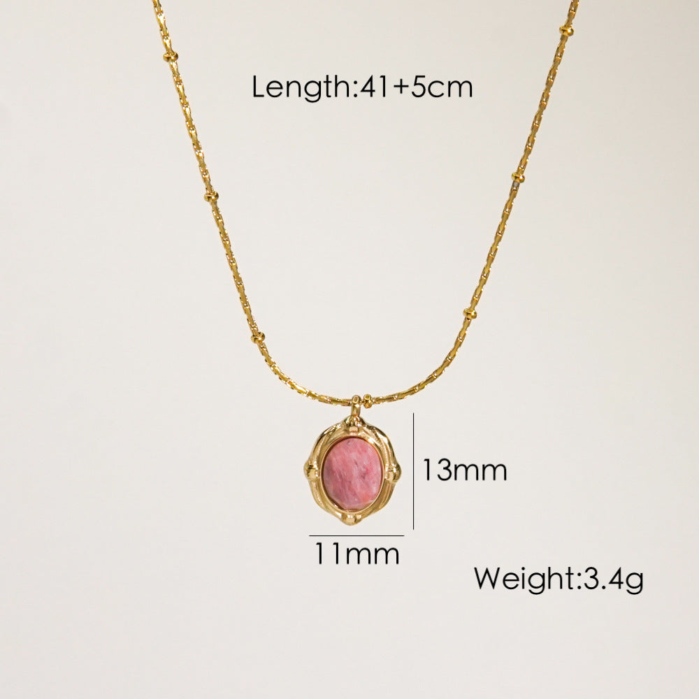 Wholesale  Stainless steel Retro Redstone Series Pendant Necklace