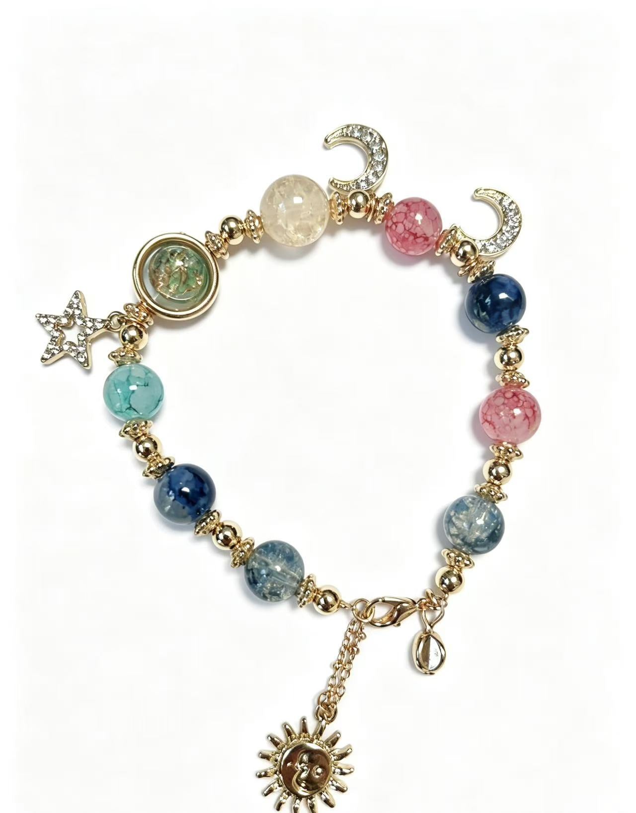 Wholesale Starry Sky Natural Stone Handmade Bracelet Micro Setting Alloy Inlay Fashion Accessory For Birthday Gift And Everyday Wear