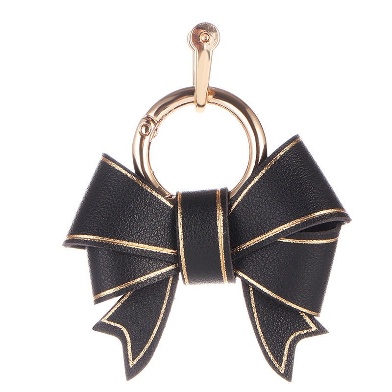 Wholesale multi-color fashion  leather bow keychains