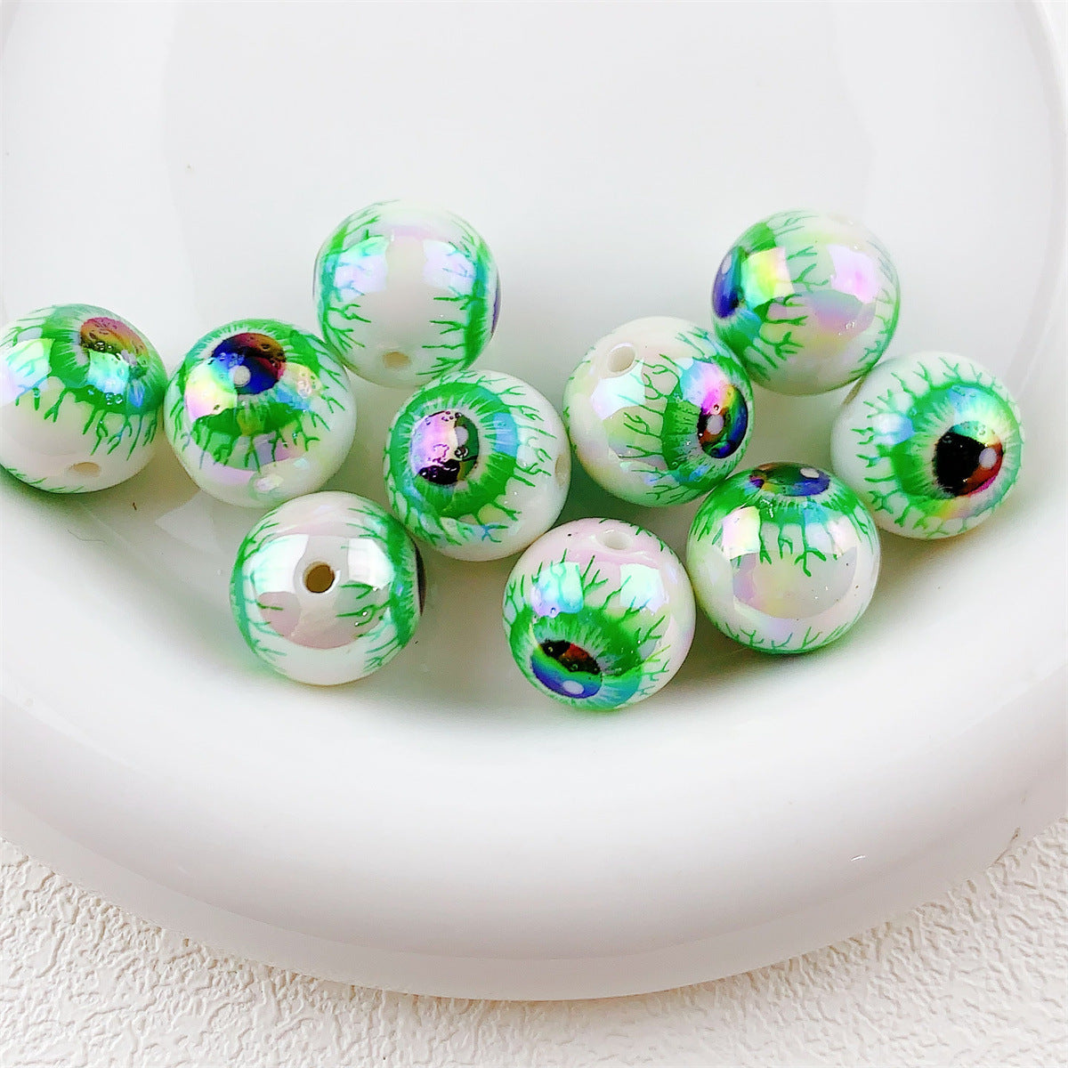 Wholesale 10pcs  colorful horror eyeball Focal Beads DIY Bead Accessories