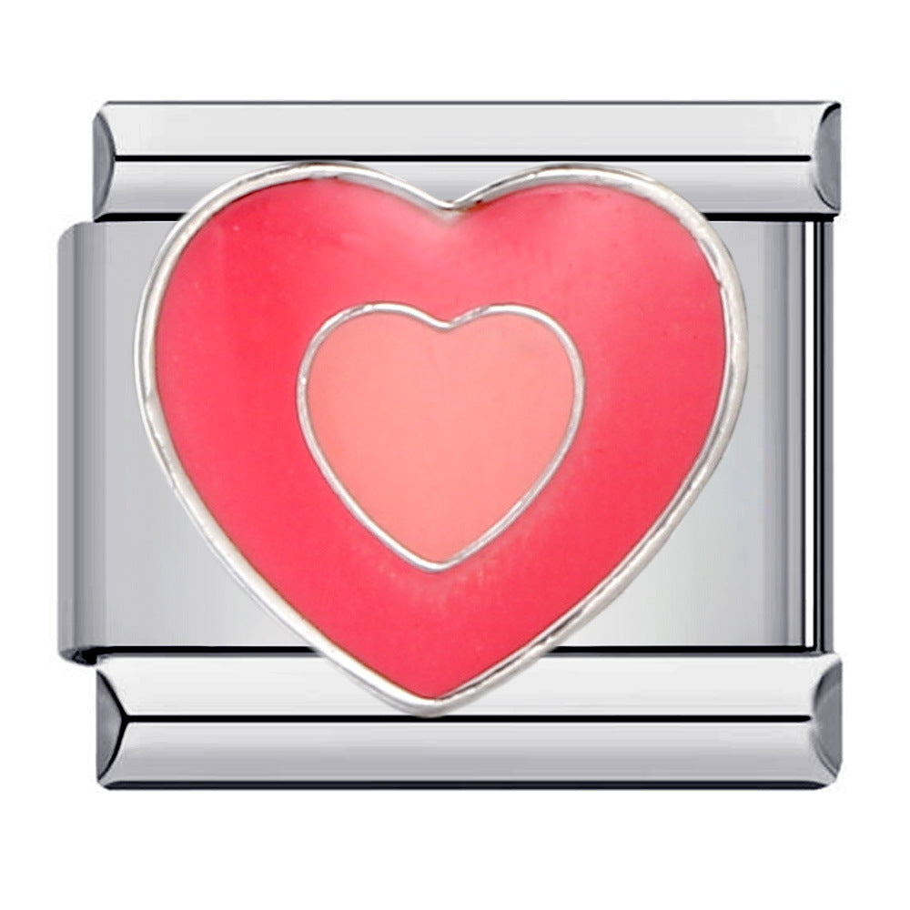 Wholesale Italian Charm Bracelet Welding Oil Dropping Cartoon DIYStainless Steel Composable Bracelet