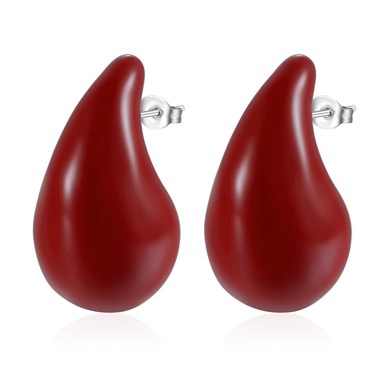 Wholesale  drop oil color stainless steel drop earrings