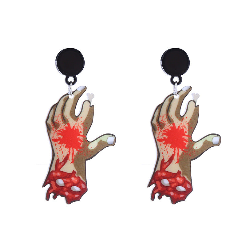 Wholesale  Series Personalized Horror Bloodstain Halloween Acrylic Earrings