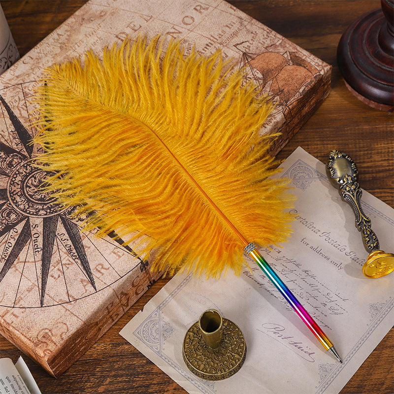 Wholesale Rainbow Color Feather Ballpoint Pen