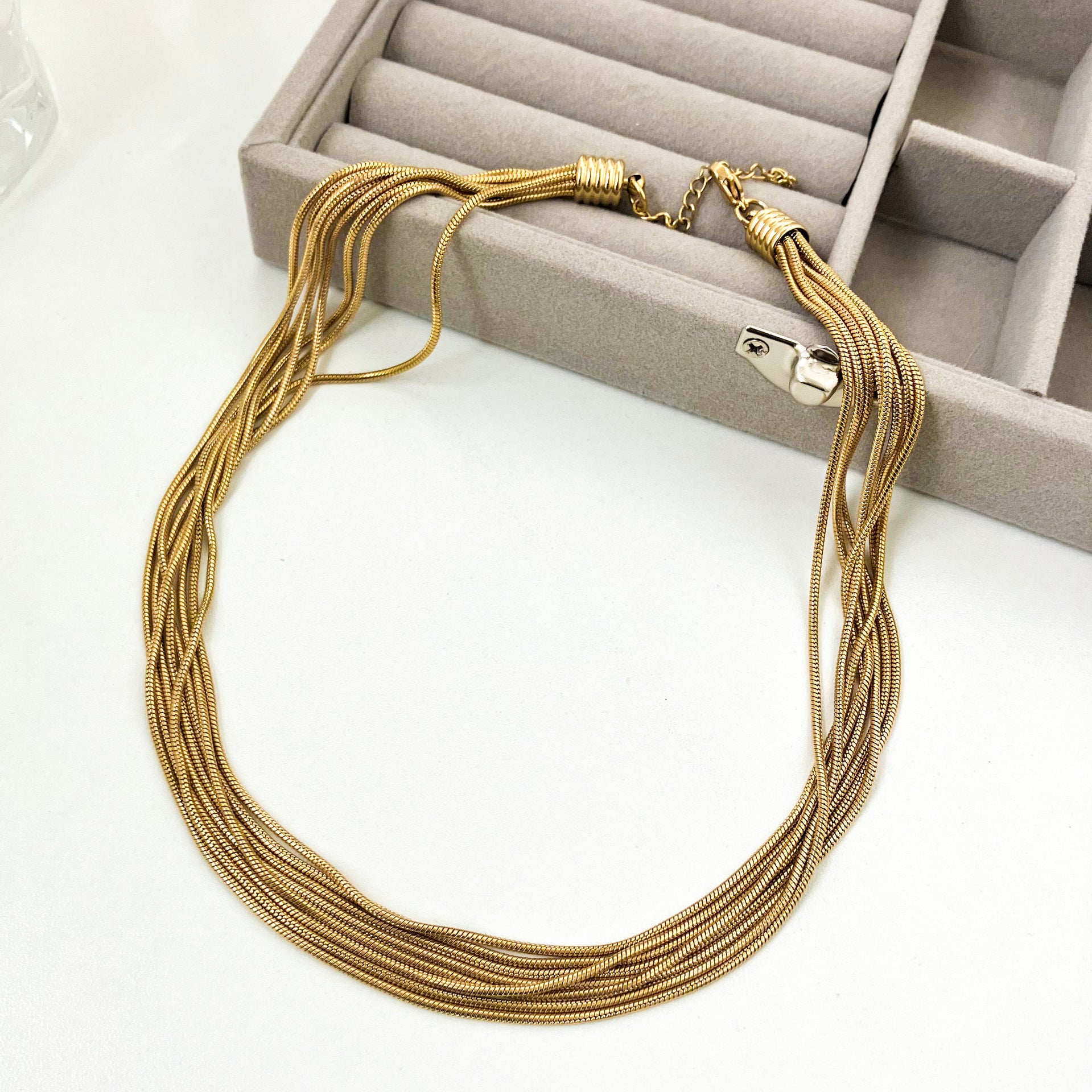 Wholesale  stainless steel gold-plated simple fashion clavicle