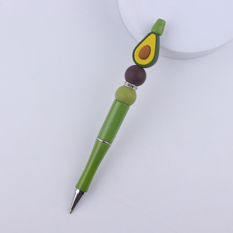 Wholesale Cartoon Silicone Color Plastic Fruit Beadable Pens