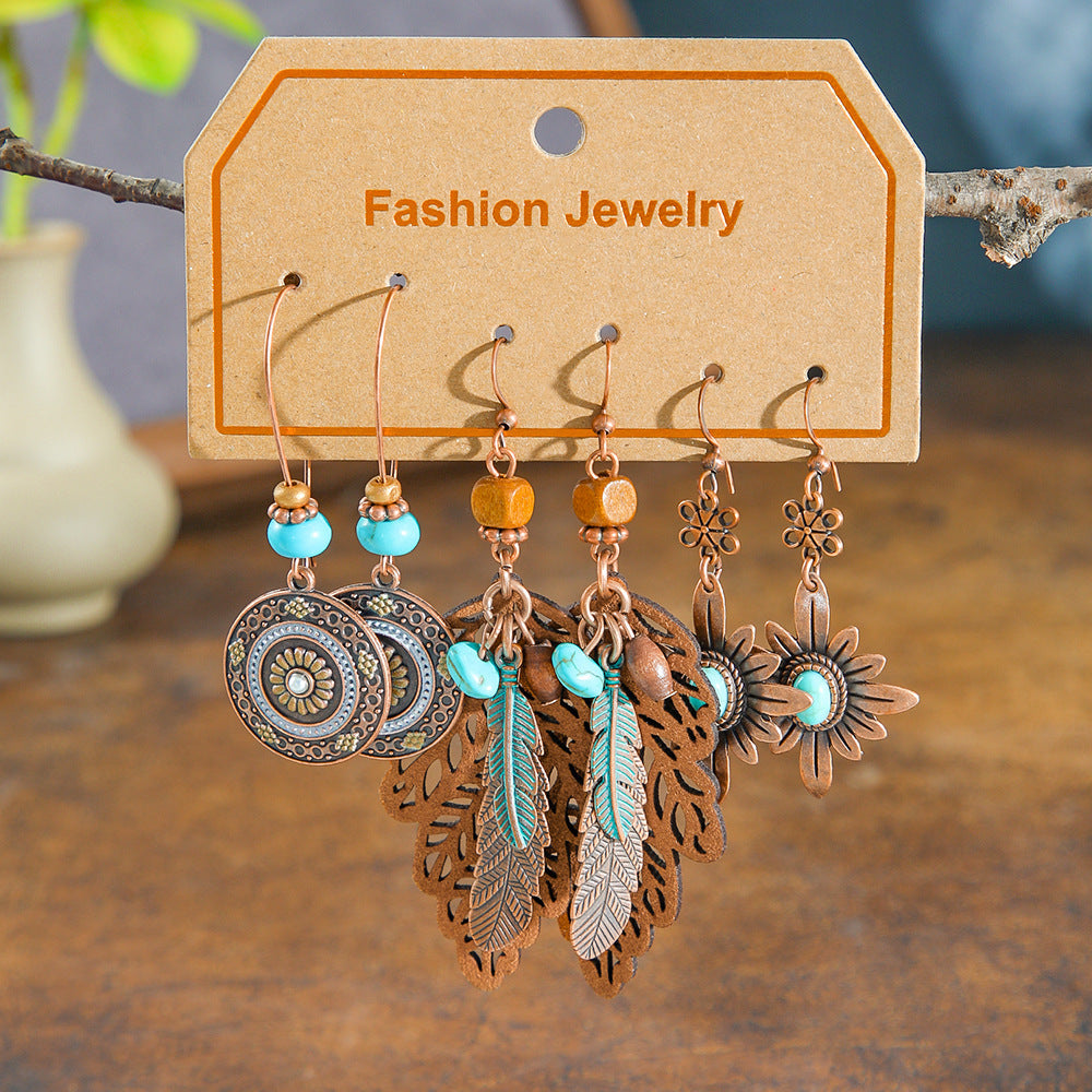 Wholesale Bohemian Retro Earring Set - Mix and Match Party Wear Jewelry Accessory