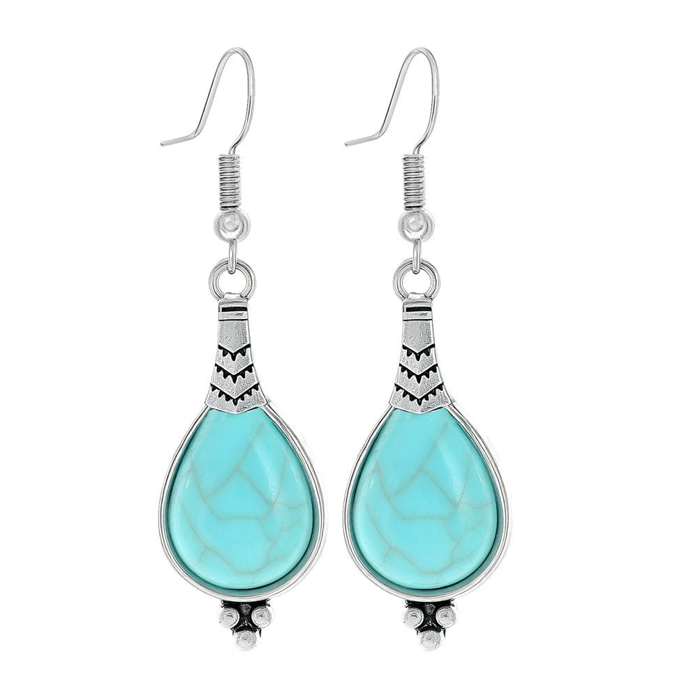Wholesale Ethnic Style Geometric Acrylic Turquoise Earrings for Women Fashion Jewelry