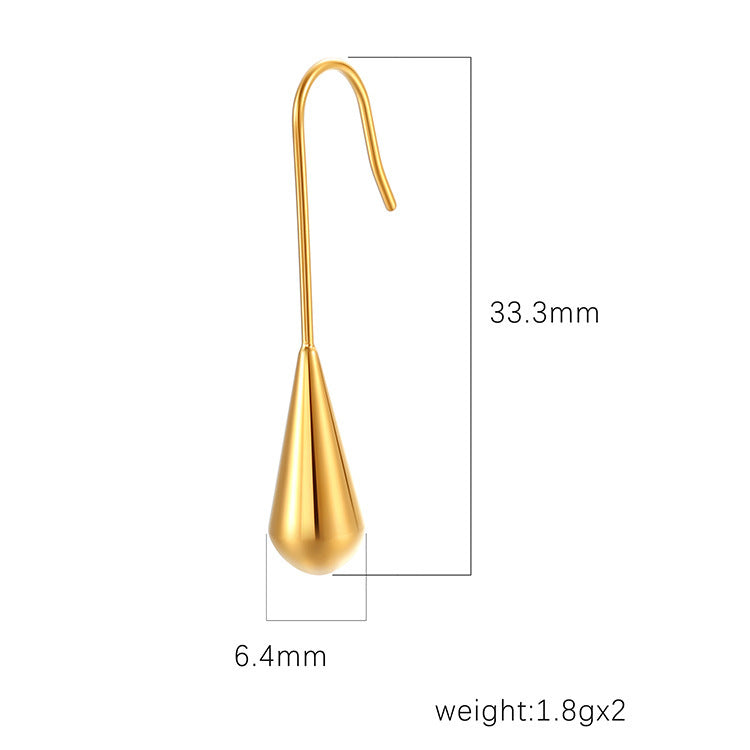 Wholesale 18k Gold Electroplated Water Drop Earrings French Retro Style Women Jewelry Accessory