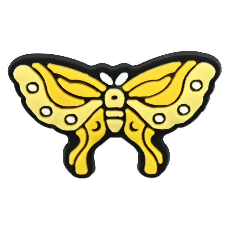 Wholesale   Random 100pcs Colorfulful Moth Series PVC Soft Rubber Shoe Buckle Decoration