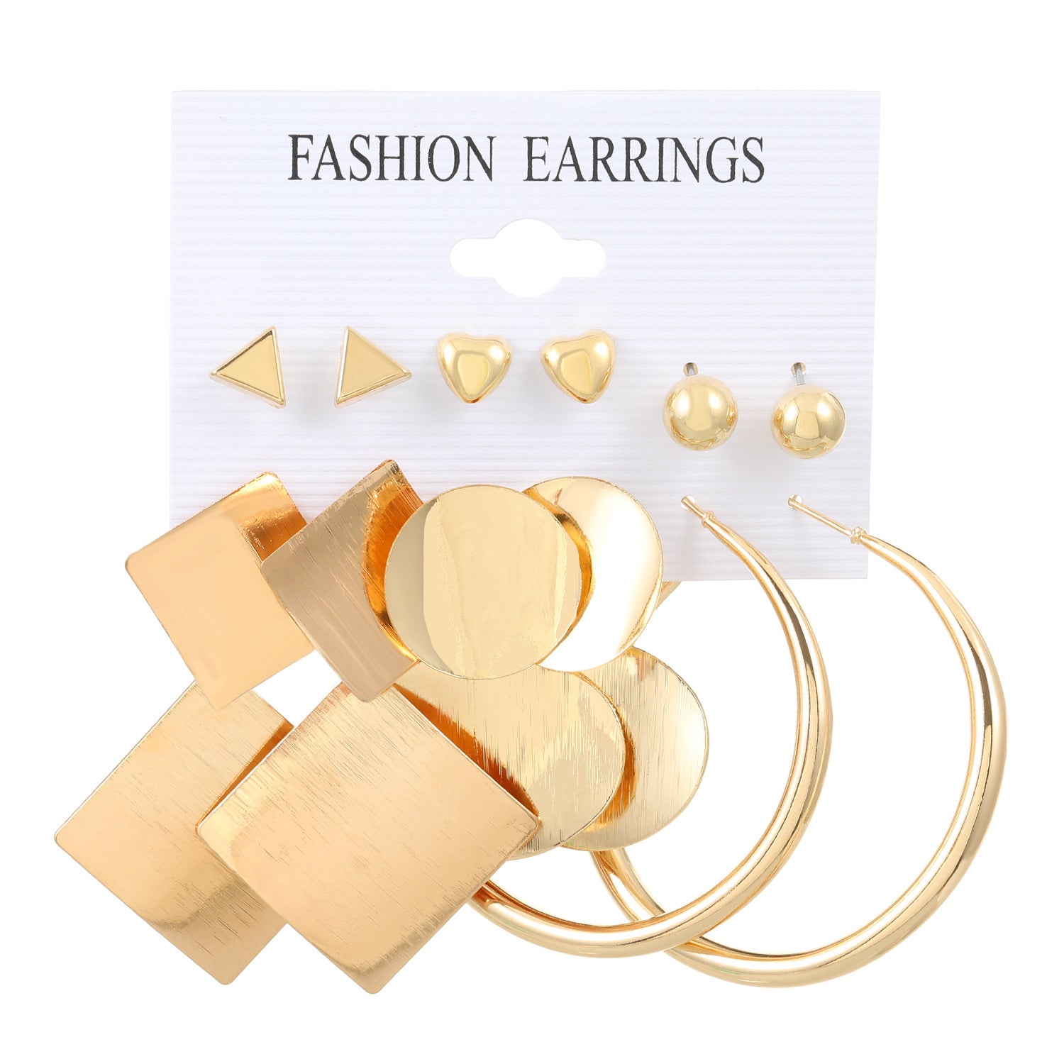 Wholesale Gold Geometric Pearl and Diamond Earrings Sets ACC-ES-MY027