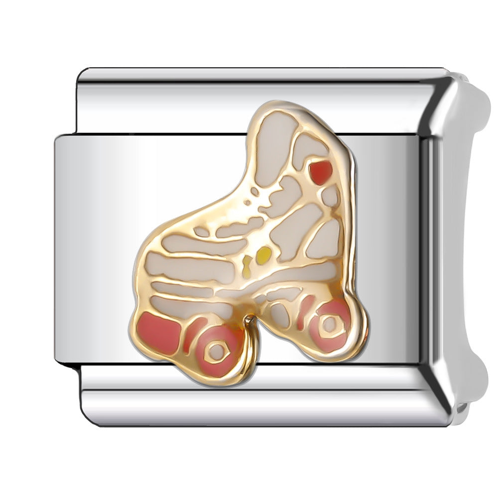 Bracelet de charme italien en gros de 9 mm Série d'avion à boule de bricolage Bracelet composable en acier inoxydable