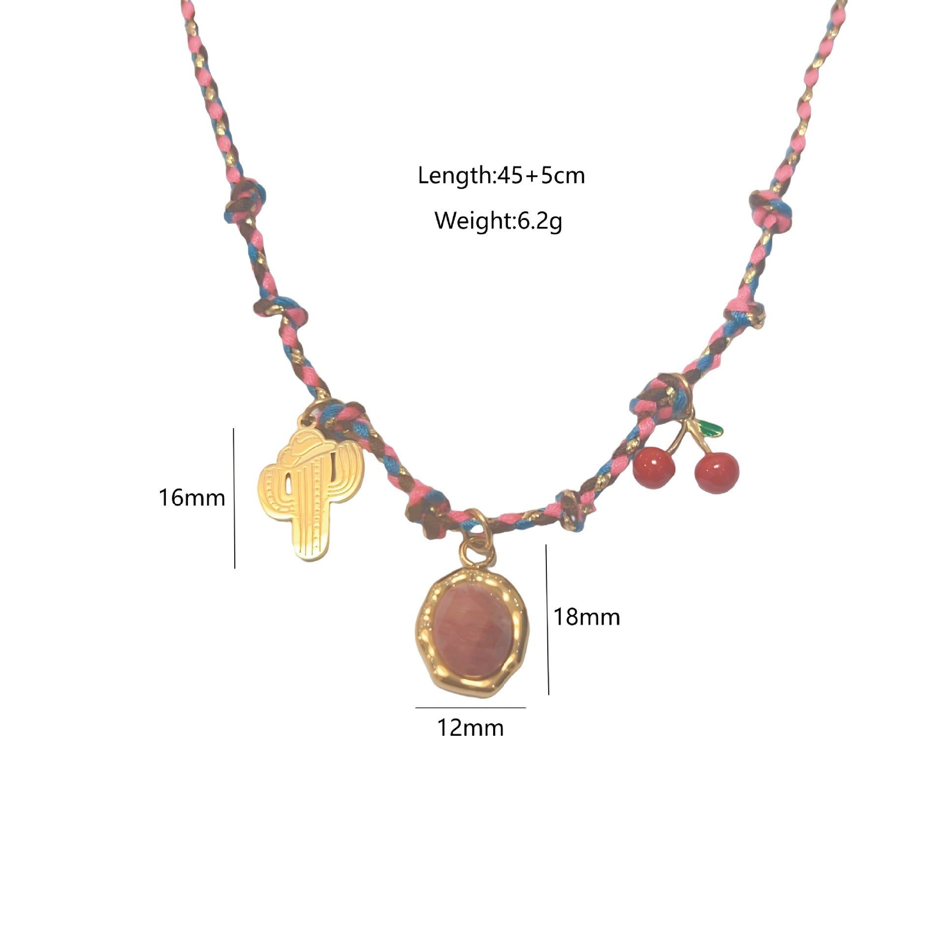 Wholesale Titanium Steel handmade color rope necklace