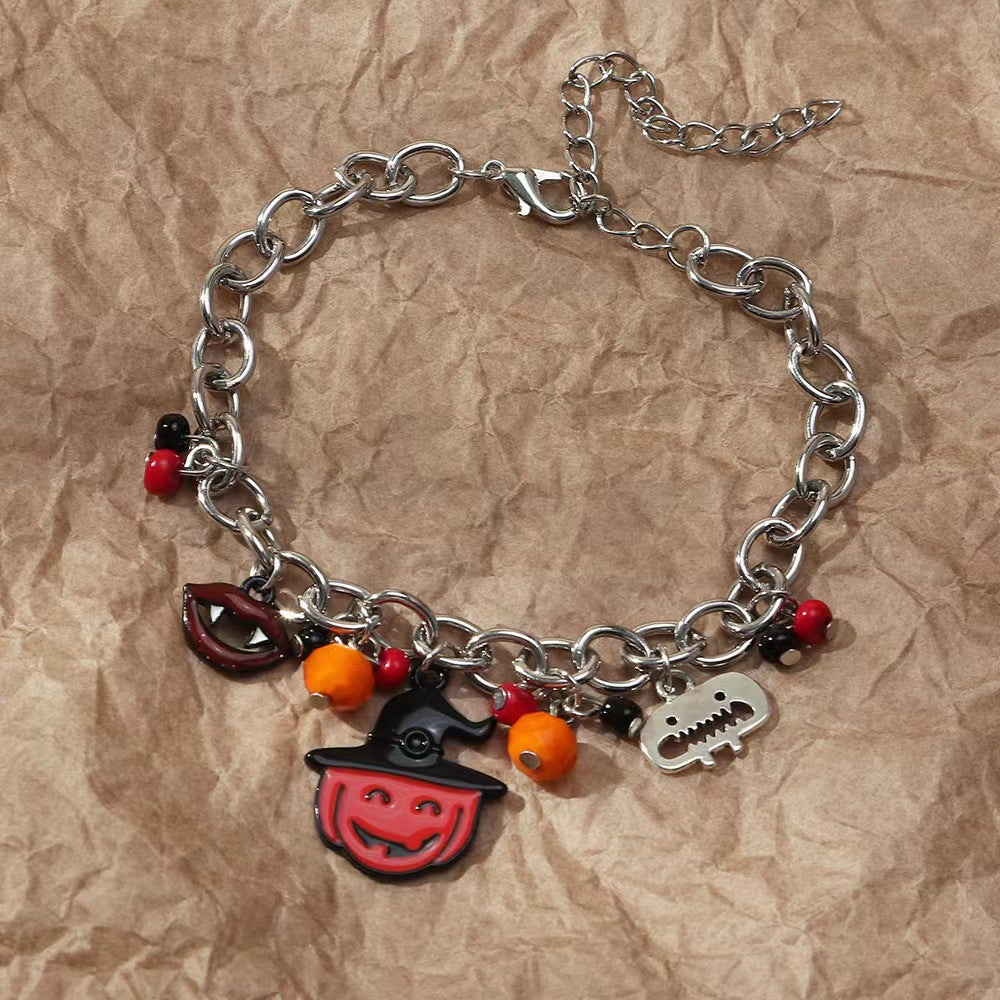 Wholesale Fun  Jewelry Combination Funny Gothic Skull Pumpkin Bat Bracelet