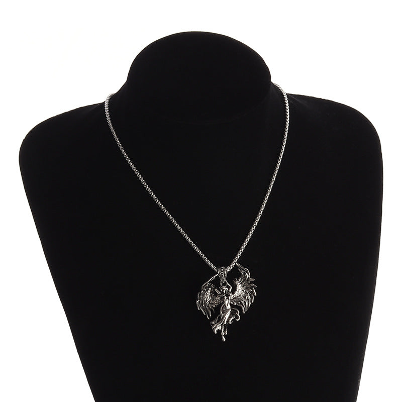 Wholesale Demon Angel Vintage Silver Necklace